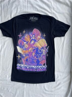 One Piece Straw Hat Crew Graphic T-Shirt Black Ripple Junction Anime Mens M
